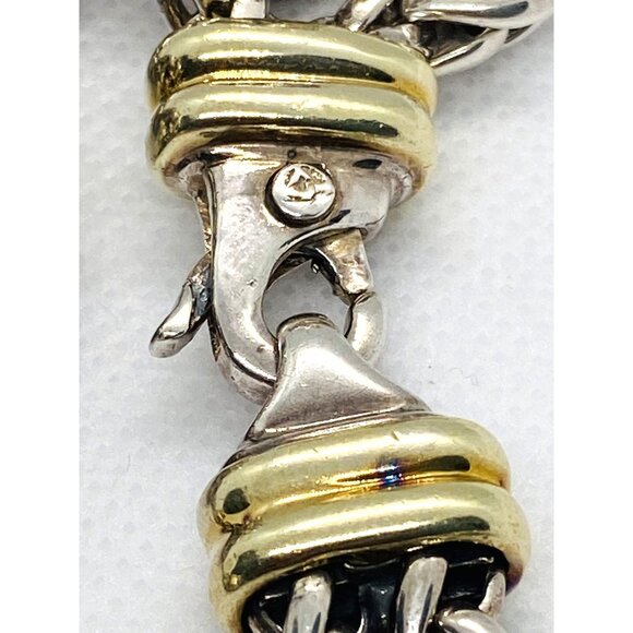 David Yurman Albion Double Chain Wheat Onyx Necklace Sterling Silver 925 14K 585 - Picture 14 of 16